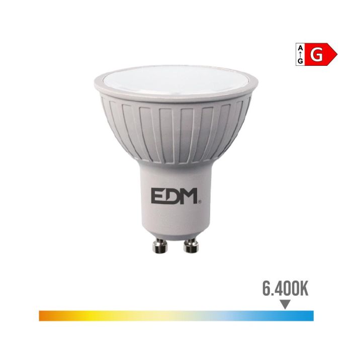 Edm Bombilla dicroica LED regulable GU10 6W 500lm 6400K luz fría 120°