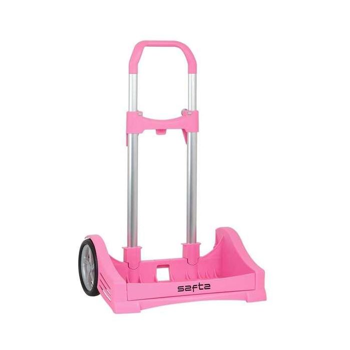 Safta Carro Portamochilas Evolution P.673C Trolley Rosa Claro Escolar Aluminio Polipropileno