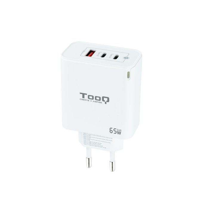 TOOQ CARGADOR DE PARED GaN 2USB-C/PD + USB-A/QC 65W