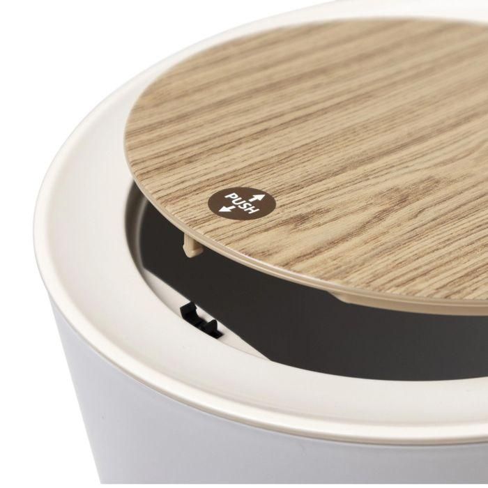 Cubo de basura con pedestal para baño con empuje - MALMO - KITCHEN MOVE - 7 L - Apertura a presión - Madera de diseño 2