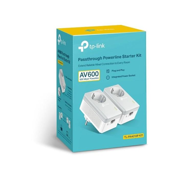TP-Link TL-PA4010P KIT Adaptador Powerline 600Mbps con Enchufe Incorporado para Extender Red, Pack de 2, Alcance 300m 2 TP-Link TL-PA4010P KIT Adaptador Powerline 600Mbps con Enchufe Incorporado para Extender Red, Pack de 2, Alcance 300m 2