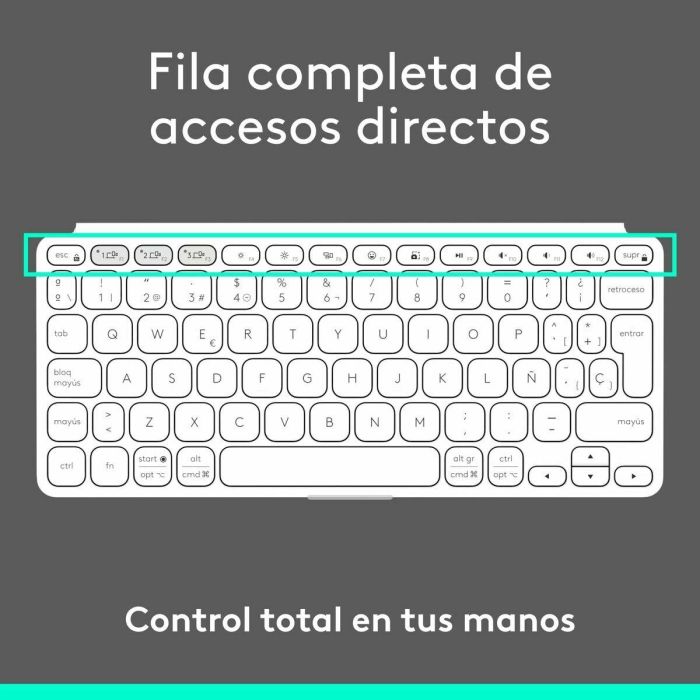 Teclado Logitech 920-012974 Blanco Gris QWERTY 9 Teclado Logitech 920-012974 Blanco Gris QWERTY 9