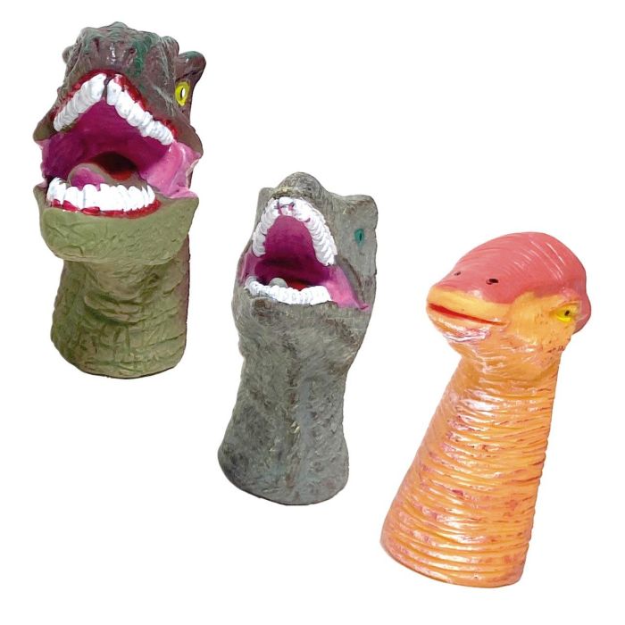 Tachan Pack Marionetas de Dedos Dinosaurios 5 Unidades Juguete Goma Infantil + 4