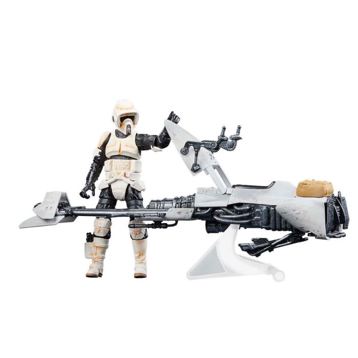 HASBRO Figura Star Wars The Mandalorian: Speeder Bike con Scout Trooper y Grogu 9cm con Accesorios
