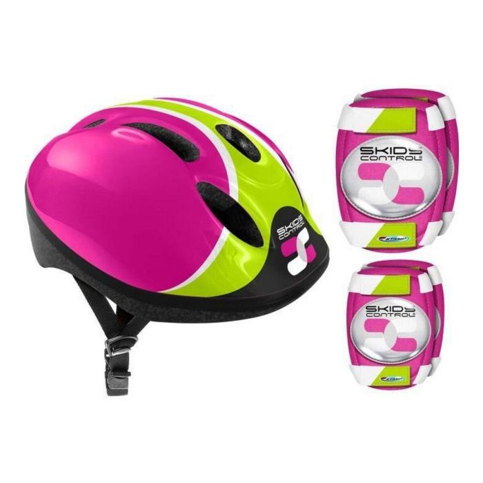 Stamp Combo Casco, Rodilleras y Coderas para Ciclismo, Patinaje, Scooter y Skate, Ajustable 52-56cm - Rosa 0 Stamp Combo Casco, Rodilleras y Coderas para Ciclismo, Patinaje, Scooter y Skate, Ajustable 52-56cm - Rosa 0