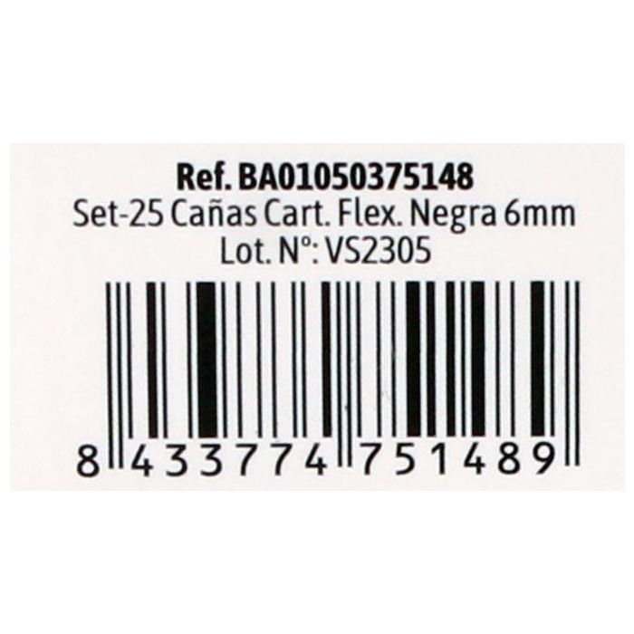 Set de 25 pajitas de cartón flexible negras 6 mm Algon (24 Cajas) 3 Set de 25 pajitas de cartón flexible negras 6 mm Algon (24 Cajas) 3