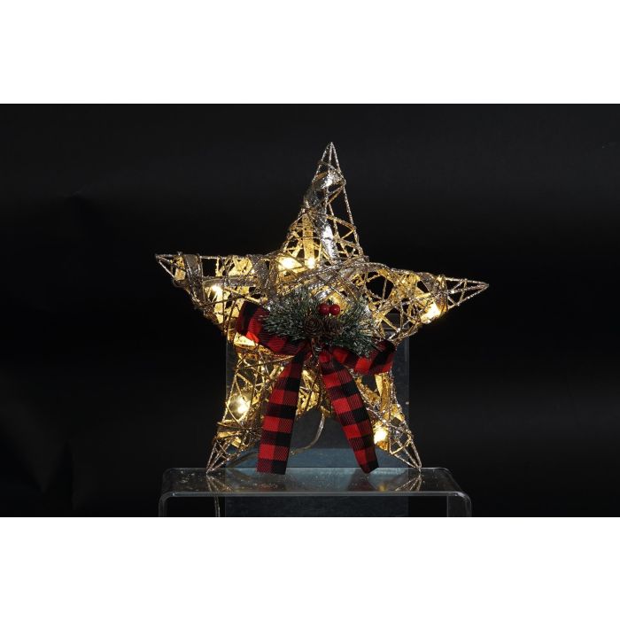 Estrella Navidad Alpina DKD Home Decor Natural 5 x 30 x 30 cm (6 Unidades) 1