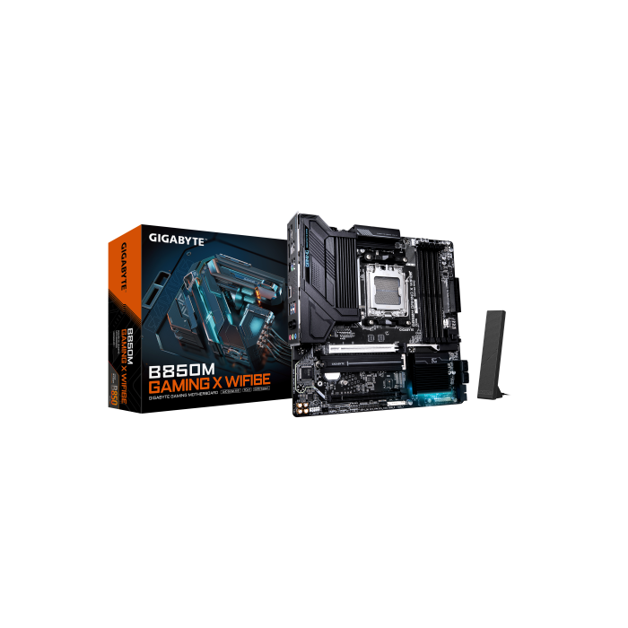 GIGABYTE B850M GAMING X WIFI6E Placa Base - Procesadores AMD Ryzen Serie 9000, VRM Digital 10+2+2 fases, hasta 8200MHz DDR5 (OC), 1xPCIe 5.0 + 1xPCIe 4.0 M.2, LAN 2.5, WiFi 6E, USB 3.2 Gen 2.