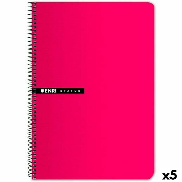 Cuaderno ENRI Cuadriculado Rojo Din A4 (5 Unidades) 2 Cuaderno ENRI Cuadriculado Rojo Din A4 (5 Unidades) 2