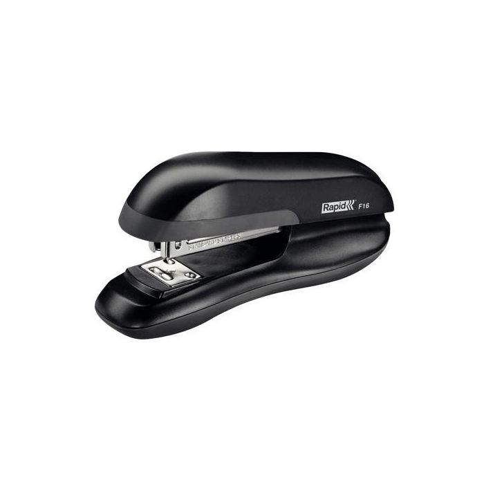 Rapid Grapadora de Sobremesa F16 Negro, Grapa hasta 30 Hojas, Mecanismo de Acero, Diseño Ergonómico, Yunque Ajustable
