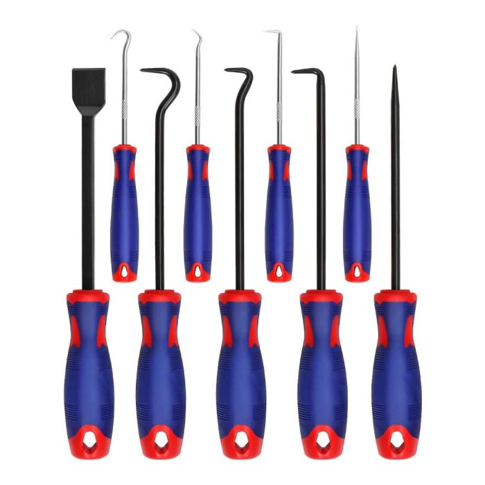 Workpro Juego de 9 Piezas de Puas y Ganchos de Precisión con Mini Ganchos y Pala Plana 0 Workpro Juego de 9 Piezas de Puas y Ganchos de Precisión con Mini Ganchos y Pala Plana 0