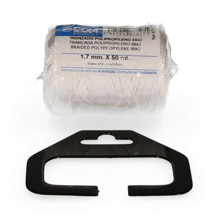 Edm Cordón trenzado polipropileno 8842 blanco, 1,7 mm x 50 m, para albañilería, agricultura y bricolaje 0 Edm Cordón trenzado polipropileno 8842 blanco, 1,7 mm x 50 m, para albañilería, agricultura y bricolaje 0