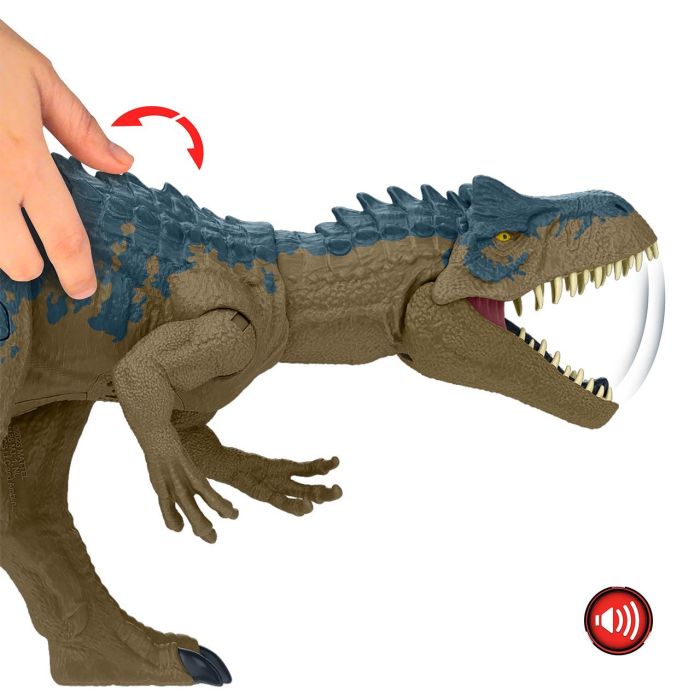 Mattel HRX51 Jurassic World Alosaurus: Figura de Acción de Dinosaurio con Ataque Feroz y Mordisco, Más de 43 cm 2