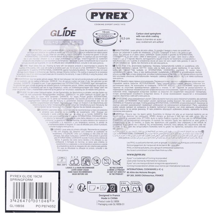 Molde Desmontable Horno Acero Glide Pyrex® 19 cm 2