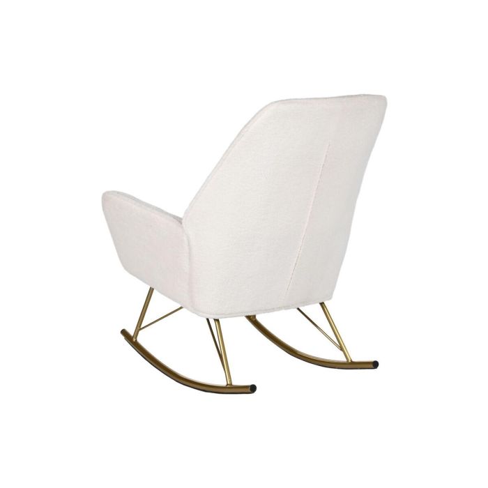 DKD Home Decor Sillón Mecedora Scandi Borreguito Poliéster Metal Blanco Dorado 73x75x97 cm 1 DKD Home Decor Sillón Mecedora Scandi Borreguito Poliéster Metal Blanco Dorado 73x75x97 cm 1