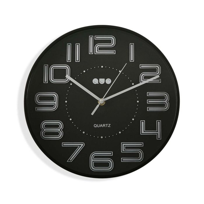 Reloj de Pared Versa Negro Polipropileno 3,7 x 30 x 30 cm