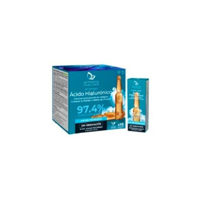 ARMONIA Ácido Hialurónico Antiarrugas Doble Peso Molecular Rellena Arrugas Hidratación 24h Protección Antioxidante Vegano 10 Ampollas