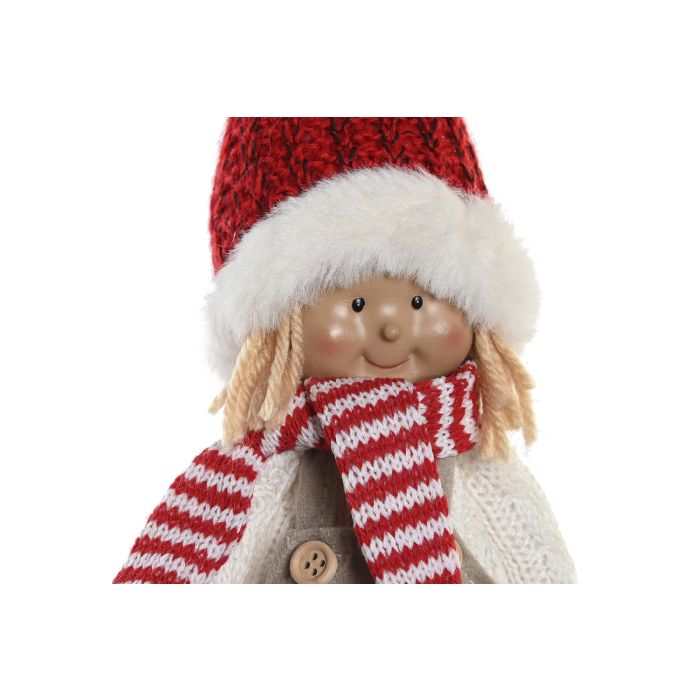 DKD Home Decor Figura de Navidad Tradicional Poliester Roja con Corazón 8x35x15 cm (2 Unidades) 1