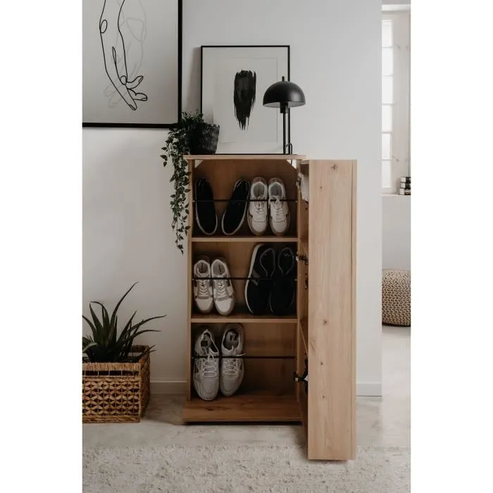 Zapatero Roble Artesano - 100 x 110 x 34 cm - Capacidad 12 pares - AUC1709606433094 3