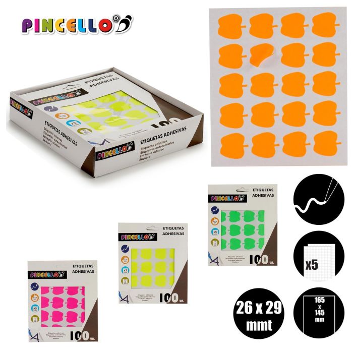 Etiquetas Adhesiva 22X49Mm Manzana Surtidos 5P Pincello (120 Unidades) 3 Etiquetas Adhesiva 22X49Mm Manzana Surtidos 5P Pincello (120 Unidades) 3