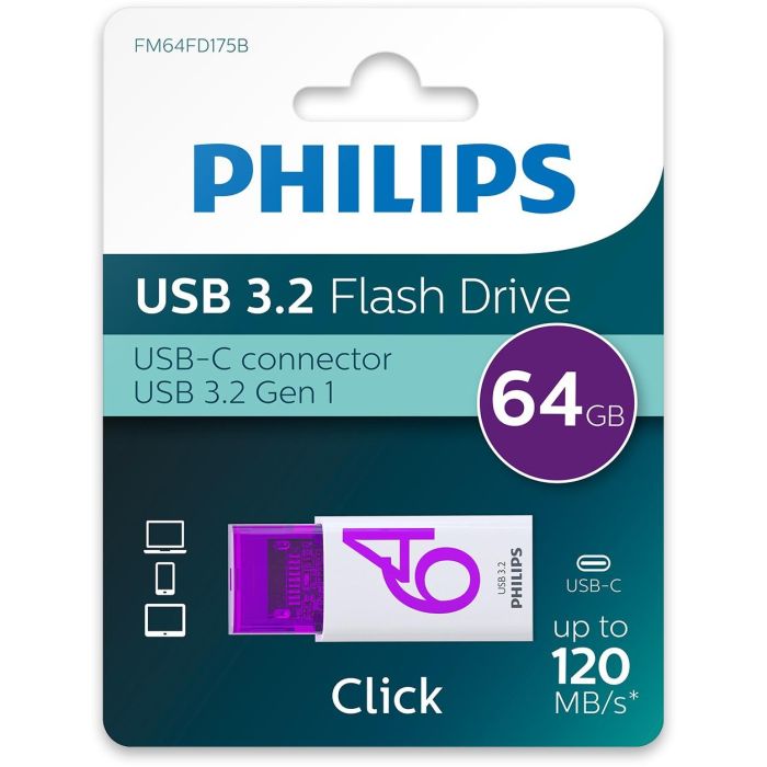 STICK Philips USB 3.2 64GB Click Series Gen 1 USB-C 4