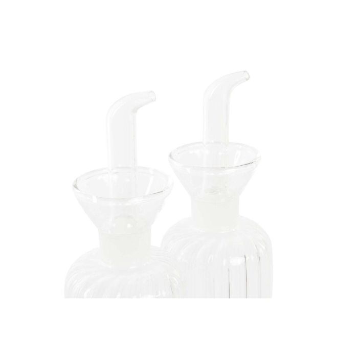 Aceitera Vinagrera Basicos DKD Home Decor Transparente Natural 7.5 x 21 x 14 cm Set de 2 2