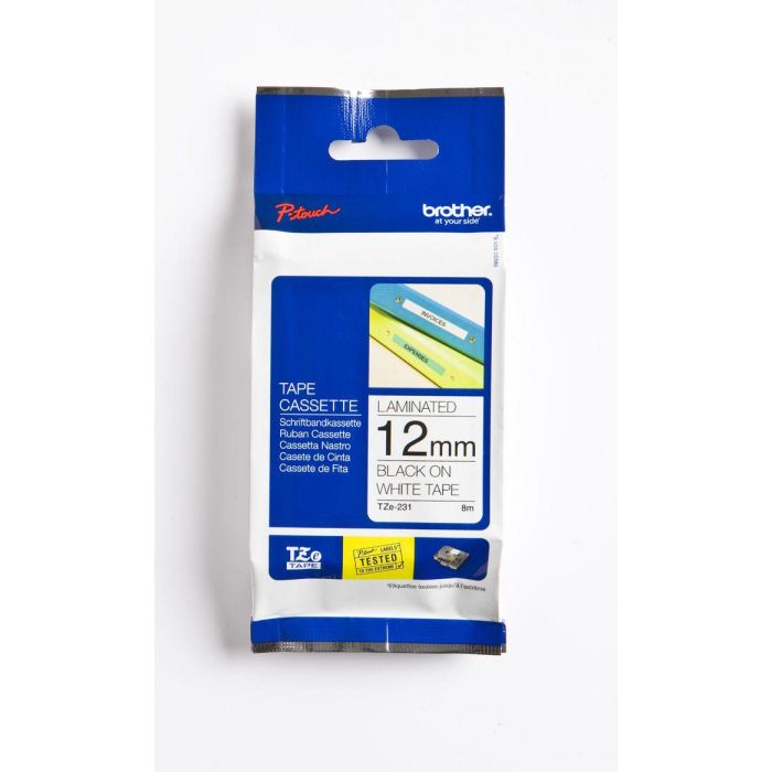 Brother Genuine Brother TZe-231 Labelling Tape Cassette – Black on White, 12mm wide 4 Brother Genuine Brother TZe-231 Labelling Tape Cassette – Black on White, 12mm wide 4