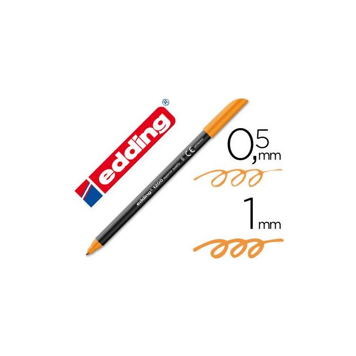 Rotulador Edding Punta Fibra 1200 Naranja N.6 Punta Redonda 0.5 mm 10 unidades