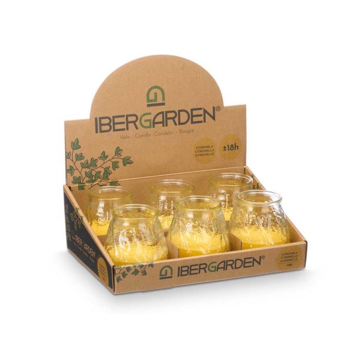 Vela Citronela Relieve Transparente Ibergarden 9X10CM (24 Unidades) 2 Vela Citronela Relieve Transparente Ibergarden 9X10CM (24 Unidades) 2