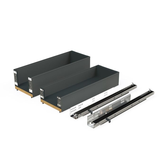 Emuca Botellero lateral extraíble Titane Simplex con cierre suave, módulo 200mm, Gris antracita 0 Emuca Botellero lateral extraíble Titane Simplex con cierre suave, módulo 200mm, Gris antracita 0