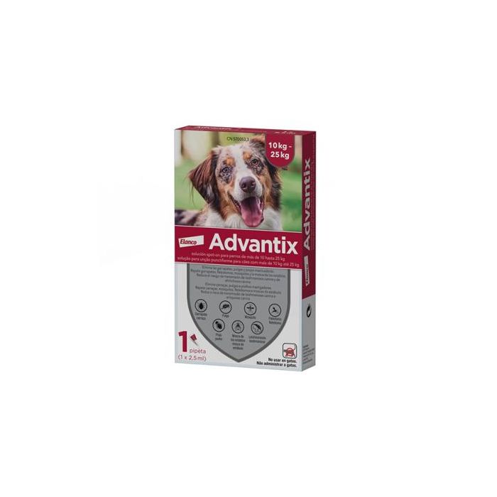 Advantix Spot On Perro 10 kg-25 kg Pip 1x2,5 mL