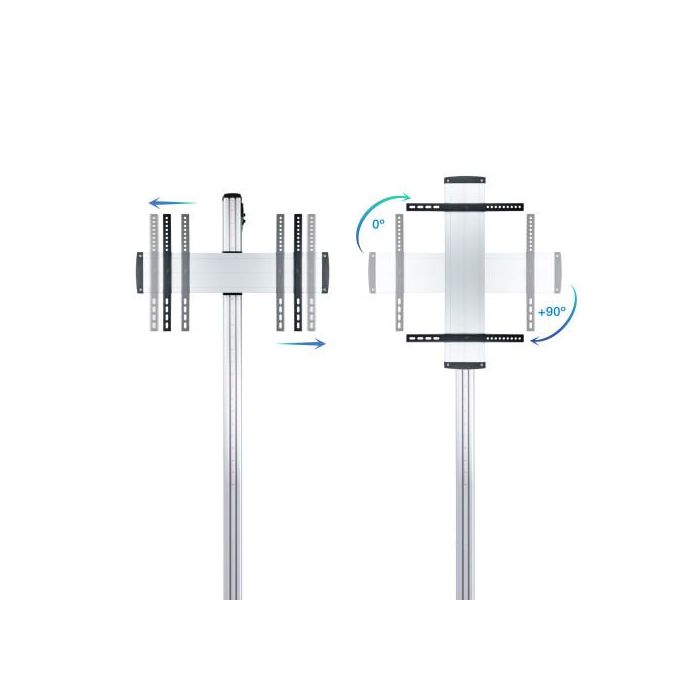 TooQ FS2270M-B Soporte de Suelo para TV de hasta 70" Plata