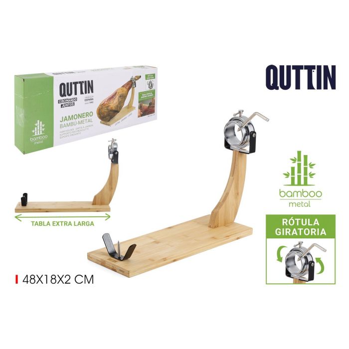 Jamonero de Bambú con Rótula Giratoria Quttin (3 Unidades) Jamonero de Bambú con Rótula Giratoria Quttin (3 Unidades)