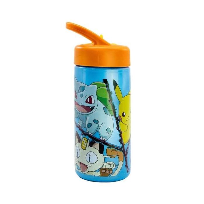Stor Botella de Agua Pokemon para Niños con Asa, 410 ml, Plástico, Tapa PP, Licencia Oficial