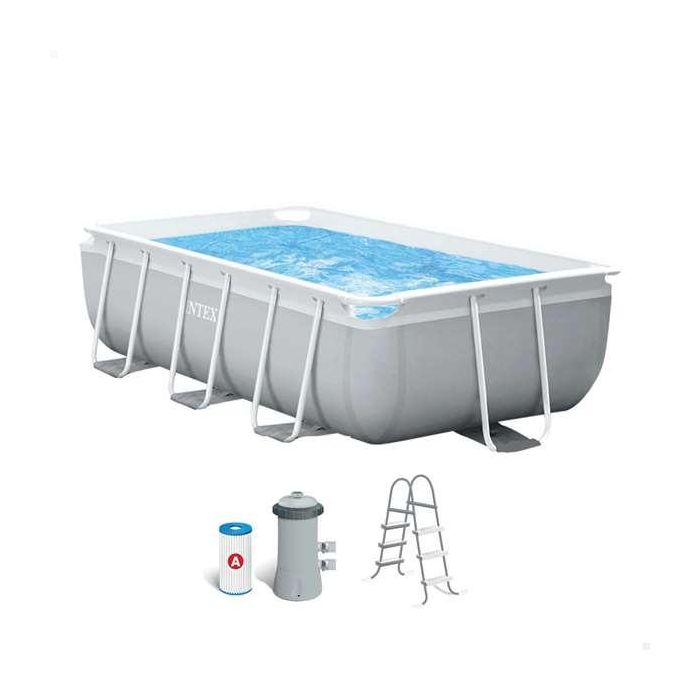 Intex Piscina Rectangular Desmontable Prism Frame con Depuradora y Escalera 300x175x80cm 3