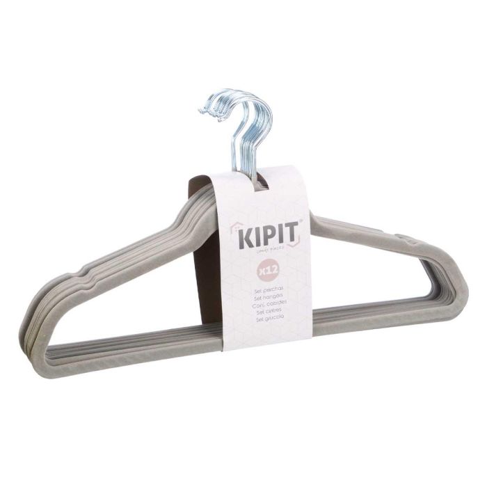 Set 12 Percha Flocada Gris Kipit 44X23CM (12 Unidades) 1 Set 12 Percha Flocada Gris Kipit 44X23CM (12 Unidades) 1