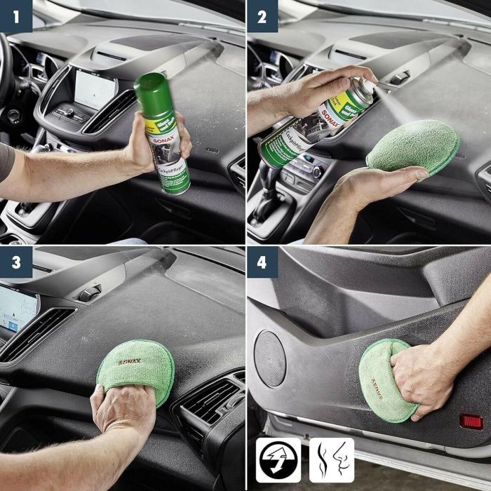 Sonax SX03433000 Limpiador y Protector de Salpicaderos Coche, Plásticos y Madera, Brillo Antiestático, Sin Silicona, Aroma Lemon-Fresh 2