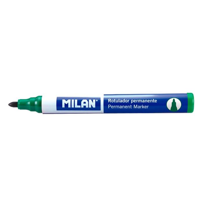 Milan Rotulador Permanente Punta Redonda Ø4 mm Verde Caja 12 Ud Milan Rotulador Permanente Punta Redonda Ø4 mm Verde Caja 12 Ud