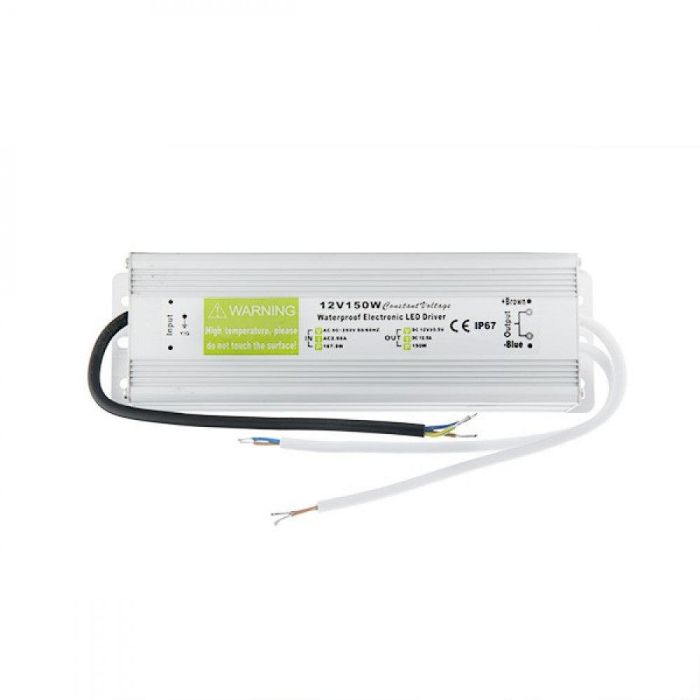 Transformador LED 150W 230VAC/12VDC para Exteriores IP67 - Fuente de Alimentación Regulada 12V DC con Protección para LEDs