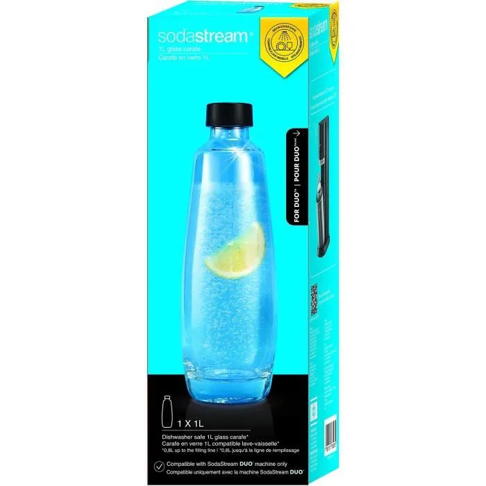 Sodastream 3000090 Jarra de Cristal 1L para Máquina DUO, Resistente al Lavavajillas 5
