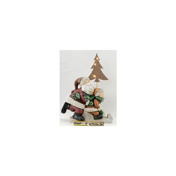 DKD Home Decor Figura de Navidad Moderna con LED de Resina Azul y Blanco 9x22x20 cm Pack 3 Unidades Funciona con 2 Pilas CR2032 1