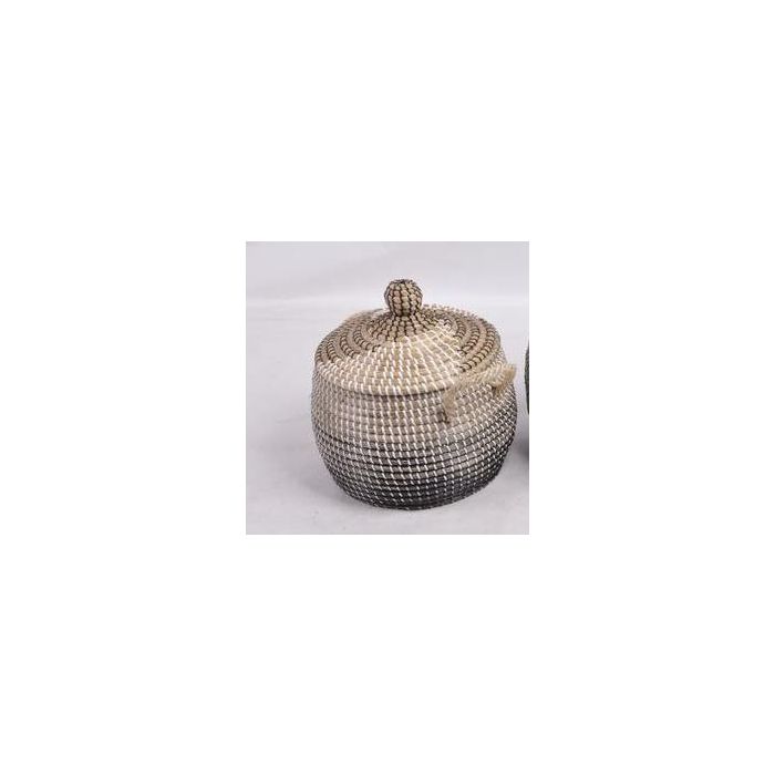 Cesta Balines DKD Home Decor Natural Negro 41 x 30 x 41 cm Set de 2 1