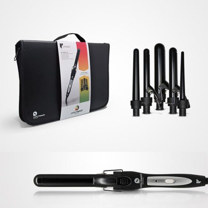Set de Tenacillas 5 en 1 Perfect Beauty - Incluye 3 Tenacillas y 2 Conos para Rizado y Ondas Set de Tenacillas 5 en 1 Perfect Beauty - Incluye 3 Tenacillas y 2 Conos para Rizado y Ondas