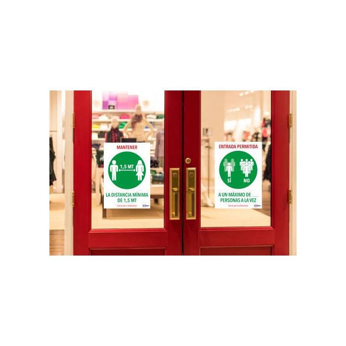 Avery AV_KITCOVID6_ES Señales Adhesivas Preimpreso Entrada Permitida Ultra Resistentes Permanentes A4 2 Hojas 1