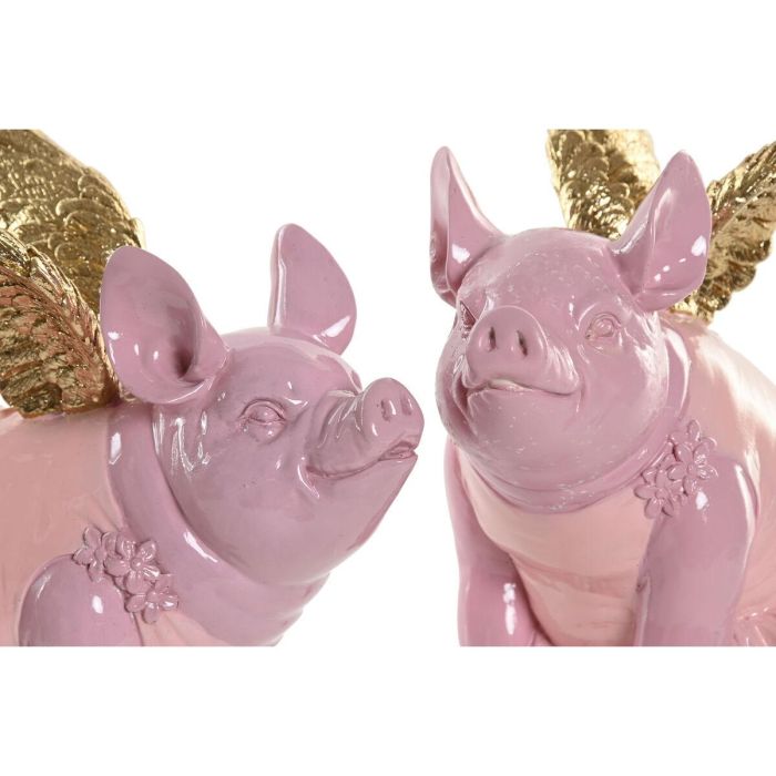 DKD Home Decor Figura Decorativa Moderna para el Hogar de Cerdo Rosa de Resina, 11 x 17 x 19 cm (Pack de 2) 4 DKD Home Decor Figura Decorativa Moderna para el Hogar de Cerdo Rosa de Resina, 11 x 17 x 19 cm (Pack de 2) 4