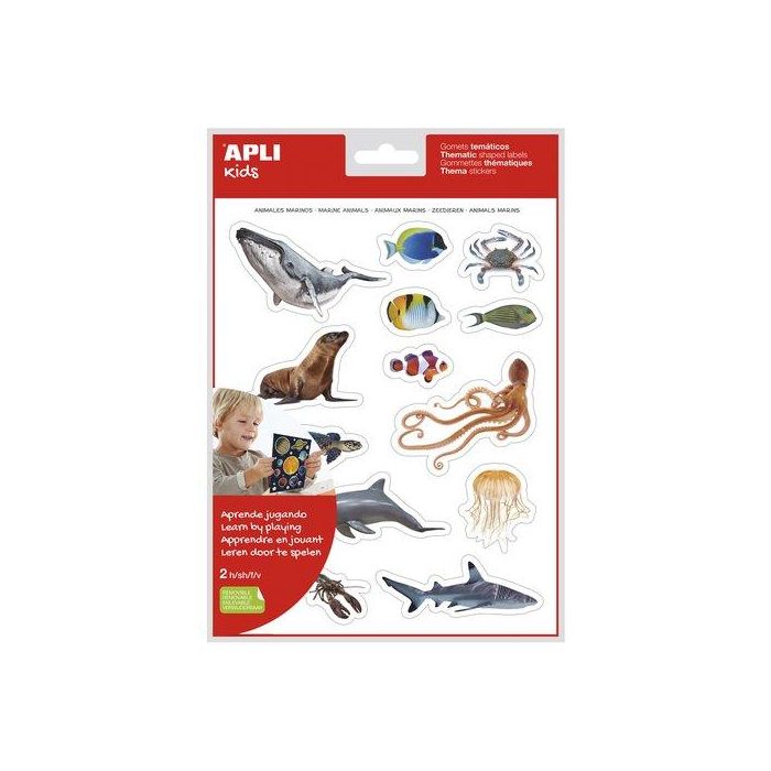 Gomets Apli Tematicos Bolsa 2H Removibles Animales Marinos 30 Uds. (18729) (Set de 5)