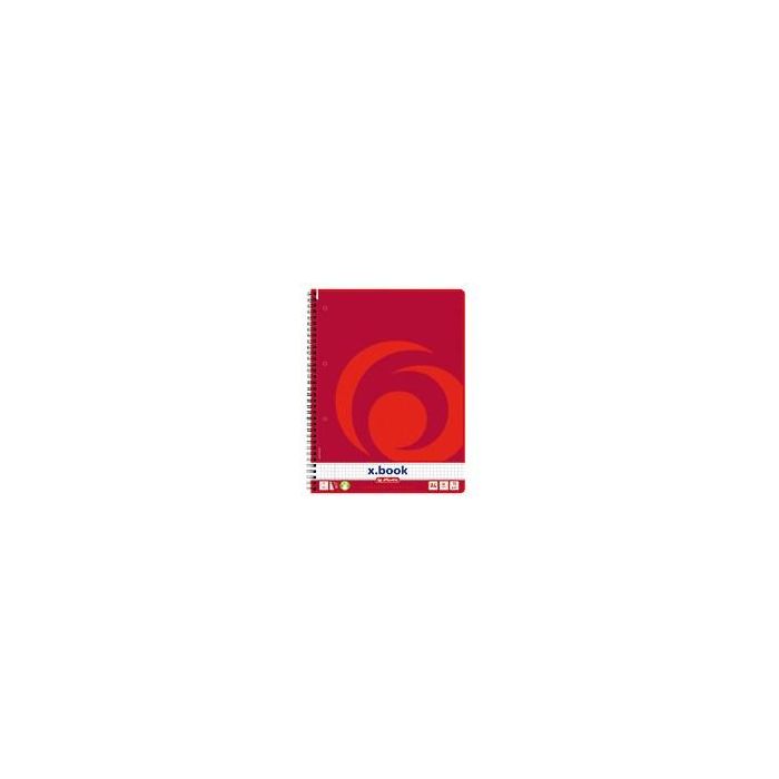 Herlitz 10834117 Cuaderno Collegeblock A4 Rojo, 80 Hojas, Papel Cuadriculado, 70 g/m², Encuadernación Espiral