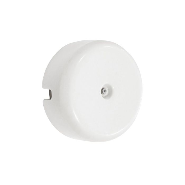 Edm Caja de empalmes superficie, porcelana serie vintage, embellecedor Ø110mm, estructura interior Ø80x40mm blanca