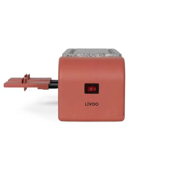 Livoo Raclette conectable DOC310R para 2 personas - 450W - Termostato automático - 2 espátulas de madera y 2 ollas para fondue 3