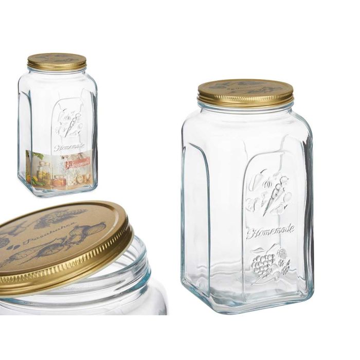 Tarro Pasabahce Homemade 3000 ml, Vidrio y Metal, Oro y Transparente, 13x25x13 cm (6 Unidades) Tarro Pasabahce Homemade 3000 ml, Vidrio y Metal, Oro y Transparente, 13x25x13 cm (6 Unidades)